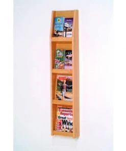 Wooden Mallet 4 Magazine/8 Brochure Wall Display - Light Oak
