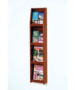 Wooden Mallet 4 Magazine/8 Brochure Wall Display - Mahogany
