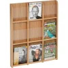 Wooden Mallet 9 Magazine/18 Brochure Oak & Acrylic Wall Display - Light Oak