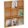 Wooden Mallet 9 Magazine/18 Brochure Oak & Acrylic Wall Display - Medium Oak