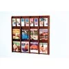Wooden Mallet 12 Magazine/24 Brochure Oak & Acrylic Wall Display - Mahogany