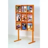 Wooden Mallet 12 Magazine/24 Brochure Oak & Acrylic Wall Display - Medium Oak