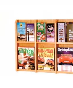 Wooden Mallet 6 Magazine/12 Brochure Oak & Acrylic Wall Display - Light Oak