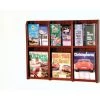 Wooden Mallet 6 Magazine/12 Brochure Oak & Acrylic Wall Display - Mahogany