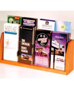 Wooden Mallet Countertop 8 Pocket Brochure Display - Medium Oak