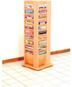 Wooden Mallet 40 Magazine Rotary Floor Display - Light Oak