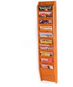 Wooden Mallet Cascade‚Ñ¢ 10 Pocket Magazine Rack, Medium Oak