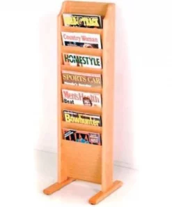 Wooden Mallet Cascade‚Ñ¢ Free-Standing 7 Pocket Magazine Rack, Light Oak