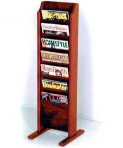 Wooden Mallet Cascade‚Ñ¢ Free-Standing 7 Pocket Magazine Rack, Mahogany