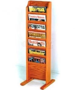 Wooden Mallet Cascade‚Ñ¢ Free-Standing 7 Pocket Magazine Rack, Medium Oak