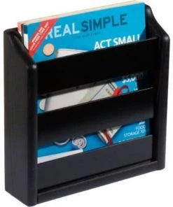 Wooden Mallet ‚Ñ¢ Wall Mount or Countertop Magazine Rack 11"W Black