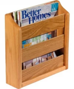 Wooden Mallet ‚Ñ¢ Wall Mount or Countertop Magazine Rack 11"W Light Oak