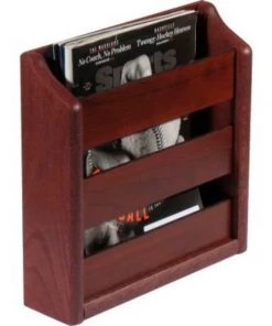 Wooden Mallet ‚Ñ¢ Wall Mount or Countertop Magazine Rack 11"W Mahogany