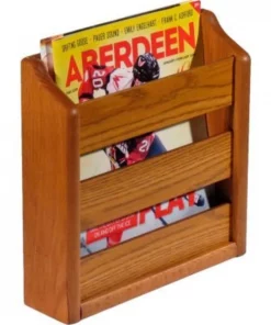 Wooden Mallet ‚Ñ¢ Wall Mount or Countertop Magazine Rack 11"W Medium Oak