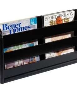 Wooden Mallet ‚Ñ¢ Wall Mount or Countertop Magazine Rack 20"W Black