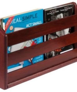 Wooden Mallet ‚Ñ¢ Wall Mount or Countertop Magazine Rack 20"W Mahogany