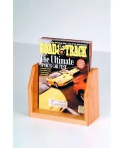 Wooden Mallet Countertop Single Pocket Magazine Display - Light Oak