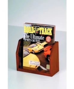 Wooden Mallet Countertop Single Pocket Magazine Display - Mahogany