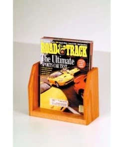 Wooden Mallet Countertop Single Pocket Magazine Display - Medium Oak