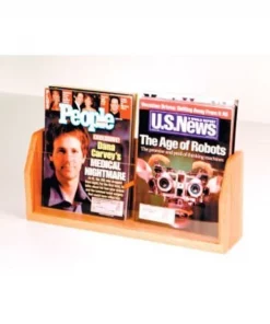 Wooden Mallet Countertop 2 Pocket Magazine Display - Light Oak