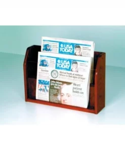 Wooden Mallet Countertop 2 Pocket Newspaper Display - Mahogany