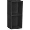 Way Basics Eco 2 Shelf Narrow Bookcase, Black