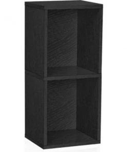 Way Basics Eco 2 Shelf Narrow Bookcase, Black