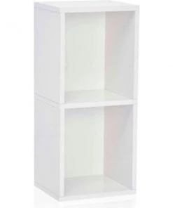 Way Basics Eco 2 Shelf Narrow Bookcase, White