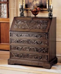 Design Toscano Carved Unicorn Drop-Front Writing Desk