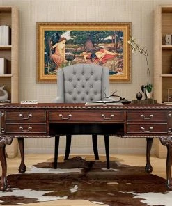 Design Toscano 19th Century Chippendale Mahogany Partners Writing Desk