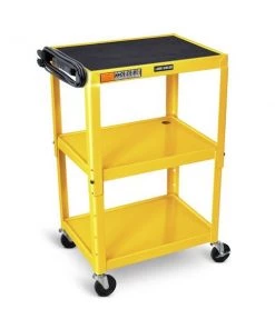 Luxor Adjustable Height Yellow Metal AV Cart