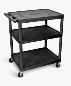 Luxor Black Endura Cart with 3 Shelves