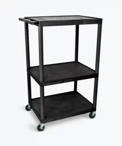 Luxor Black Endura 3 Shelf AV Cart