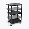 Luxor Black Endura Multi-Height 3 Shelf AV Cart