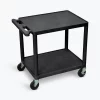 Luxor Black 2 Shelf AV Cart 26" H