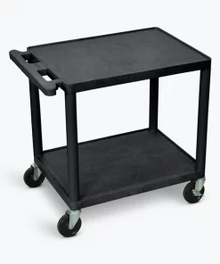 Luxor Black 2 Shelf AV Cart 26" H