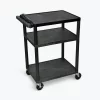 Luxor Endura 3 Shelf Black Presentation Cart 34"H