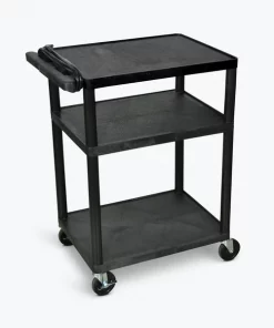 Luxor Endura 3 Shelf Black Presentation Cart 34"H