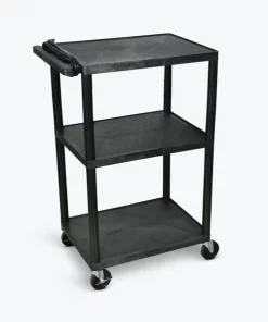 Luxor Endura Black 3 Shelf Presentation Cart 42"H