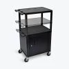 Luxor Black Endura Presentation Cart Multi Height with Cabinet