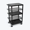 Luxor Black Endura Presentation Cart Multi Height with Electric