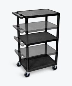 Luxor Black Endura Presentation Cart Multi Height with Electric