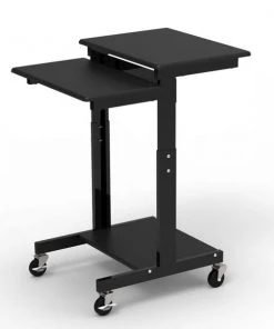 Luxor Gray 3 Shelf Adjustable Height Computer Workstation