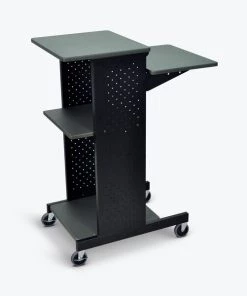 Luxor Gray 4 Shelf Mobile Presentation Station