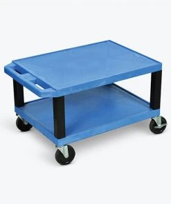 Luxor 16"H AV Cart - Two Shelves - Nickel Legs