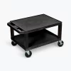 Luxor 16"H AV Cart - Two Shelves - Black Legs