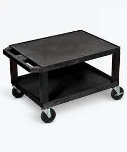 Luxor Tuffy Black 2 Shelf AV Cart with Electric