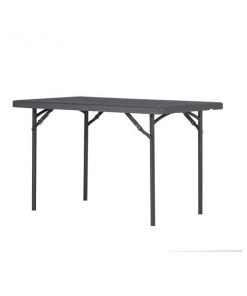 Zown Folding Table, Resin, Commercial, 48" x 30", Grey Color