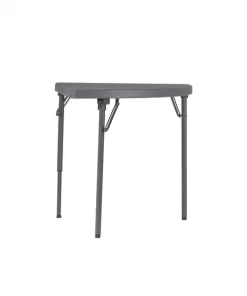 Zown Folding Table, Resin, Corner Angle Shape, Grey Color, PK2
