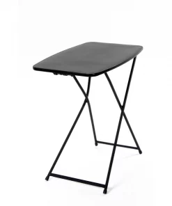 Bridgeport Folding Table, 18" x 26", Adj Height, Plastic, Black, PK2